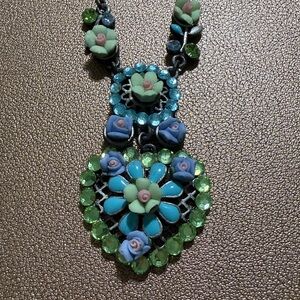Ceramic and Stone Pendant Necklace